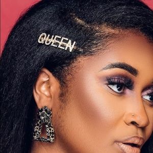 New💕 Bling Queen Fashion gold Hair Clip